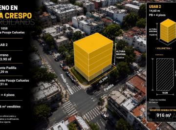 Terreno · 916m² · Oportunidad - Lote con Inc 500 Usd/m² en Villa Crespo