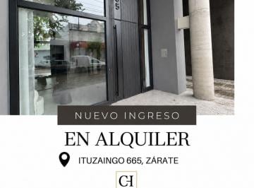 Departamento de 3 ambientes, Zárate · Alquiler Depto 3 Amb. con Cochera. Ituzaingo 665, Zárate