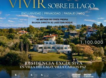Casa · 960m² · 10 Ambientes · 1 Cochera · Venta Exclusiva Propiedad con Costa Propia Bajada Directa Al Lago en Villa del Lago