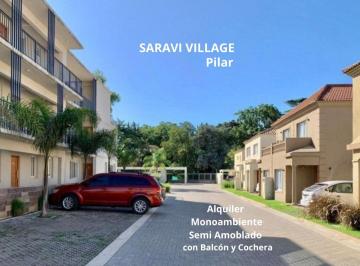 Departamento de 1 ambiente, Pilar · Alquiler - Monoambiente con Terraza y Cochera en Saraví Village (Pilar) - ¡Estilo y Naturaleza!