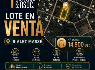 Terreno , Bialet Massé · Lote en Venta en Bialet Massé – 1.077 m² con Escritura