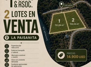 Terreno , La Paisanita · 2 Lotes en Venta en La Paisanita – con Vista Al Río