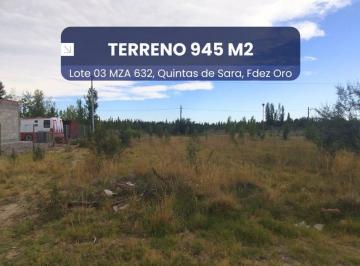 Terreno · 945m² · Terreno 945 m², en Venta - Quintas de Sara, Fdez Oro