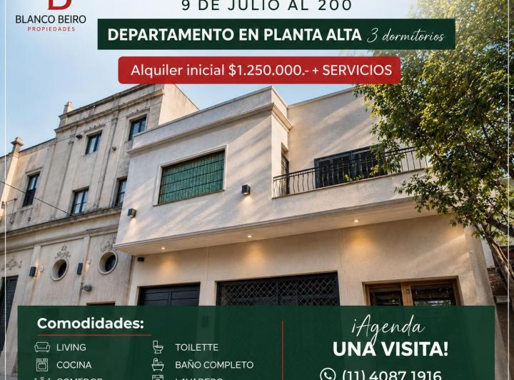 Departamento en alquiler en Barrio Bernal · 4 ambientes