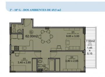Departamento · 62m² · 3 Ambientes · Departamento 3 Amb Nuñez