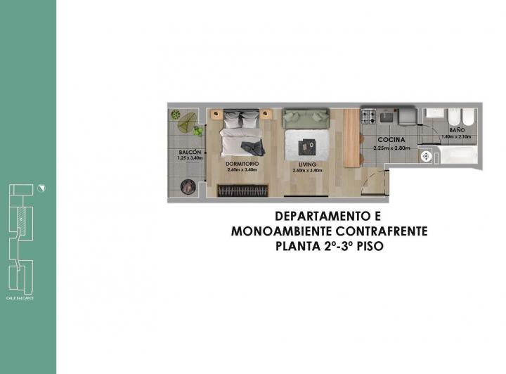 Departamento · 42m² · 1 Ambiente
