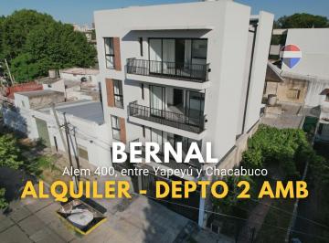 Departamento · 37m² · 2 Ambientes · 1 Cochera · Alquiler 2 Amb. Bernal Piso 2 con Cochera