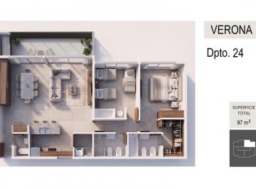 Departamento · 86m² · 3 Ambientes · Departamento 3 Ambientes con Terraza Privada - Edificio Verona - Castelar Norte