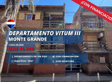 Departamento · 50m² · 3 Ambientes · 1 Cochera · Departamento 3 Ambientes en Venta en Monte Grande
