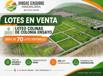 Terreno , Colonia Ensayo · Lotes en Pesos con Financiación en Colonia Ensayo: Colinas con 36 Cuotas Fijas y 10% Off de Contado