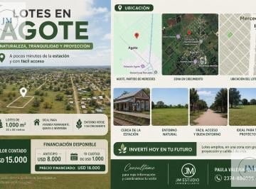 Terreno · 1000m² · Oportunidad en Agote Vena Lote Usd 8.000 y Cuotas