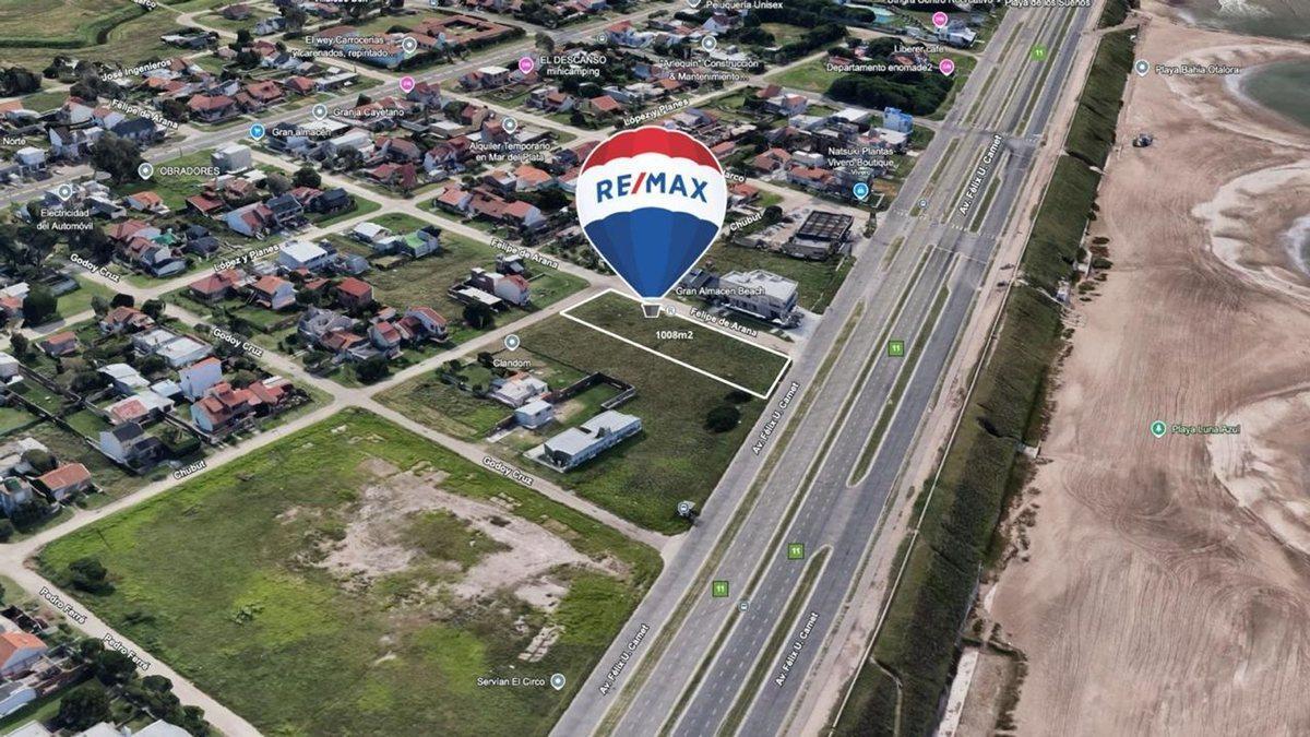 venta de lote 1000 M2 frente al mar apto desarrollo