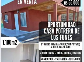 Casa de 2 ambientes, Potrero de los Funes · Oportunidad Casa en Potrero de Los Funes