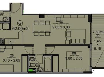 Departamento de 3 ambientes, Núñez · 3 Ambientes / a Estrenar