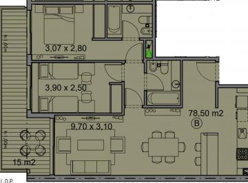 Departamento de 3 ambientes, Villa Urquiza · 3 Ambientes / a Estrenar