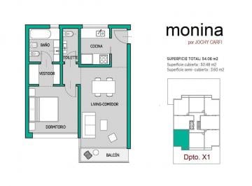 Departamento · 50m² · 2 Ambientes · Departamento - Castelar Norte