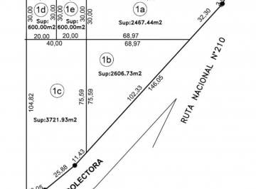 Terreno · 2467m² · Lotes en Venta Esquina Ruta 210 y Autopista Par Pte. Perón