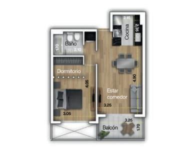 Departamento · 45m² · 2 Ambientes