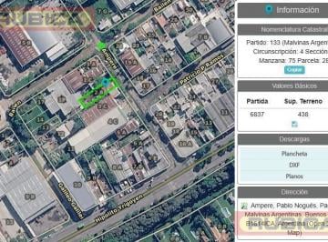Terreno · 80m² · 3 Ambientes · Lote Industrial 438 m² con Vivienda, a 50 m de Ruta 197, Pablo Nogues, Malvinas Argentinas