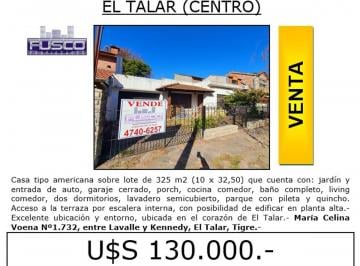 Casa de 4 ambientes, Tigre · Casa en Zona Centro de El Talar, María Celina Voena Nº1.732, Entre Lavalle y Kennedy, El Talar.