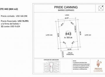 Terreno · 804m² · Pride Canning - Lote 443 - Ruta 58 Canning