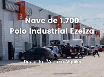 Bodega-Galpón · 836m² · Alquiler Deposito Industrial de 1.700 m² - Polo Industrial Ezeiza