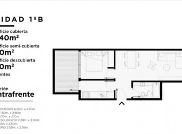 Departamento de 2 ambientes, Flores · Departamento de 43 m² con 1 Dormitorio en Alquiler Flores Norte