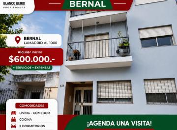 Departamento de 3 ambientes, Quilmes · Departamento en Alquiler – 2 Dorm. | Bernal