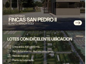 Terreno , Berazategui · Lotes El Pato Fincas San Pedro 2 Venta Berazategui