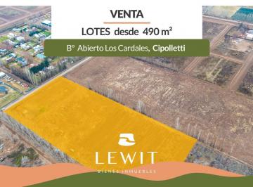 Terreno · 510m² · Venta Terrenos | Lotes Desde 490 m² | Loteo Los Cardales | Cipolletti