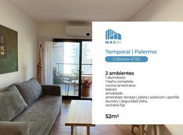 Departamento · 41m² · 2 Ambientes · 1 Cochera · Excelente Dpto. en Alquiler Temporal con Cochera y Amenities