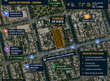 Terreno , Córdoba · Último Lote en Venta en La Zona, Barrio Pueyrredón - Ideal Para Inversión - 800 m²
