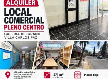 Local comercial , Villa Carlos Paz · Local Comercial en Alquiler – Pleno Centro de Villa Carlos Paz