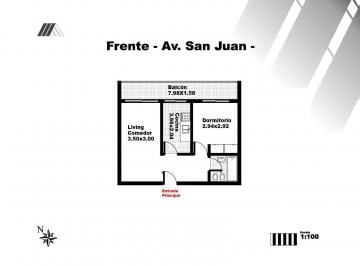 Departamento · 37m² · 2 Ambientes · Departamento en San Cristobal