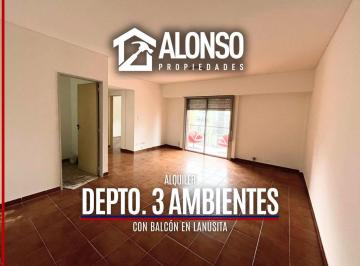 Departamento · 62m² · 3 Ambientes · 1 Cochera · Alquiler - Depto. 3 Ambientes con Balcón - Lanús