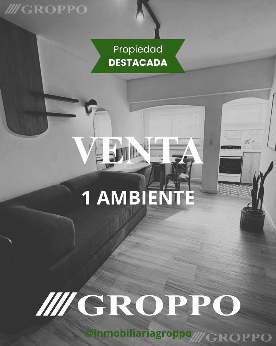 Departamento de 1 ambiente Contrafrente completamente abierto- Muchísimo Sol- Reciclado completo- Muebles a medida- Sillón cama Teddy- Aberturas en dvh- Zona Microcentro