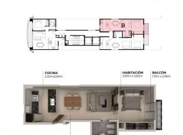 Departamento · 41m² · 1 Ambiente · Departamento - La Plata