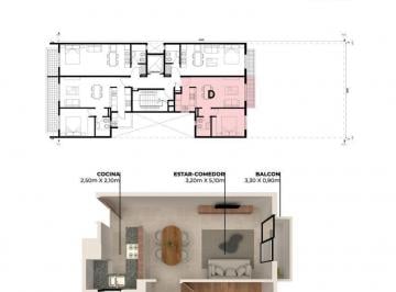 Departamento · 45m² · 2 Ambientes · Departamento - La Plata
