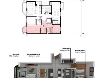 Departamento · 45m² · 2 Ambientes · Departamento - La Plata
