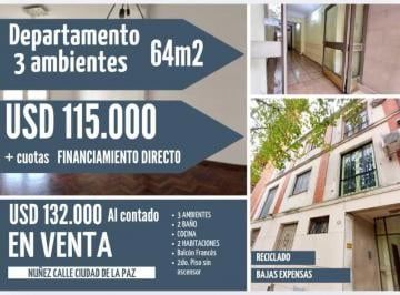 Departamento · 63m² · 3 Ambientes · Departamento en Venta en Núñez, Capital Federal, Buenos Aires