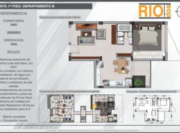 Departamento · 56m² · 2 Ambientes · 1 Cochera · Venta Dpto un Dormitorio con Cochera Edifico Rio2