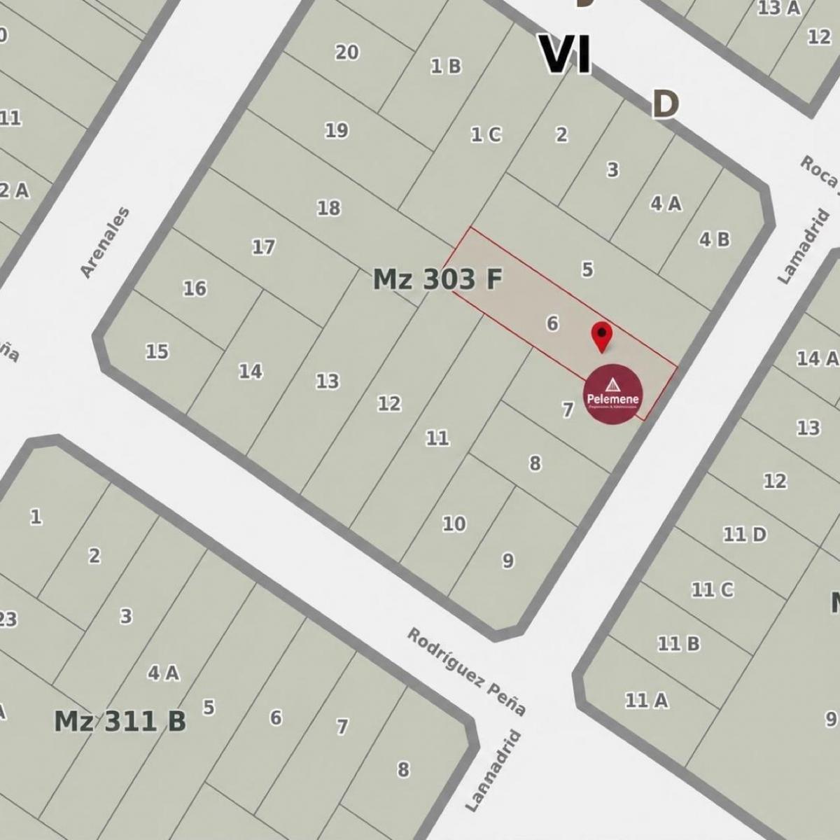 Lote en Barrio Chauvin, 468,72 m² sobre calle Lamadrid