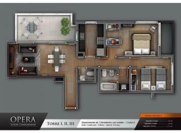 Departamento · 80m² · 3 Ambientes · Alquiler de Departamento 2 Dorm. Opera Luxury Complejo Cerrado. Seg. 24 Hs