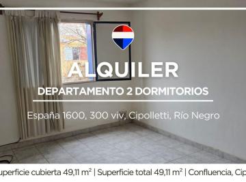 Departamento · 49m² · 4 Ambientes · Alquiler Departamento 2 Habitaciones Cipolletti