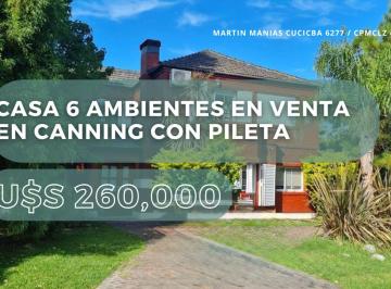 Casa · 180m² · 6 Ambientes · 1 Cochera · Casa 6 Ambientes en Venta en Canning con Pileta