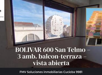Departamento de 3 ambientes, San Telmo · Venta 3 Ambientes con Balcon - Terraza – Vista Panorámica - San Telmo
