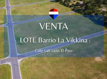 Terreno · 371m² · Venta Lote Barrio Cerrado La Vikkina Berazategui