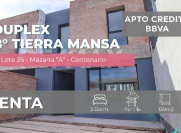 Casa · 130m² · 4 Ambientes · 1 Cochera · Venta Dúplex 2 Dorm. Tierra Mansa Centenario