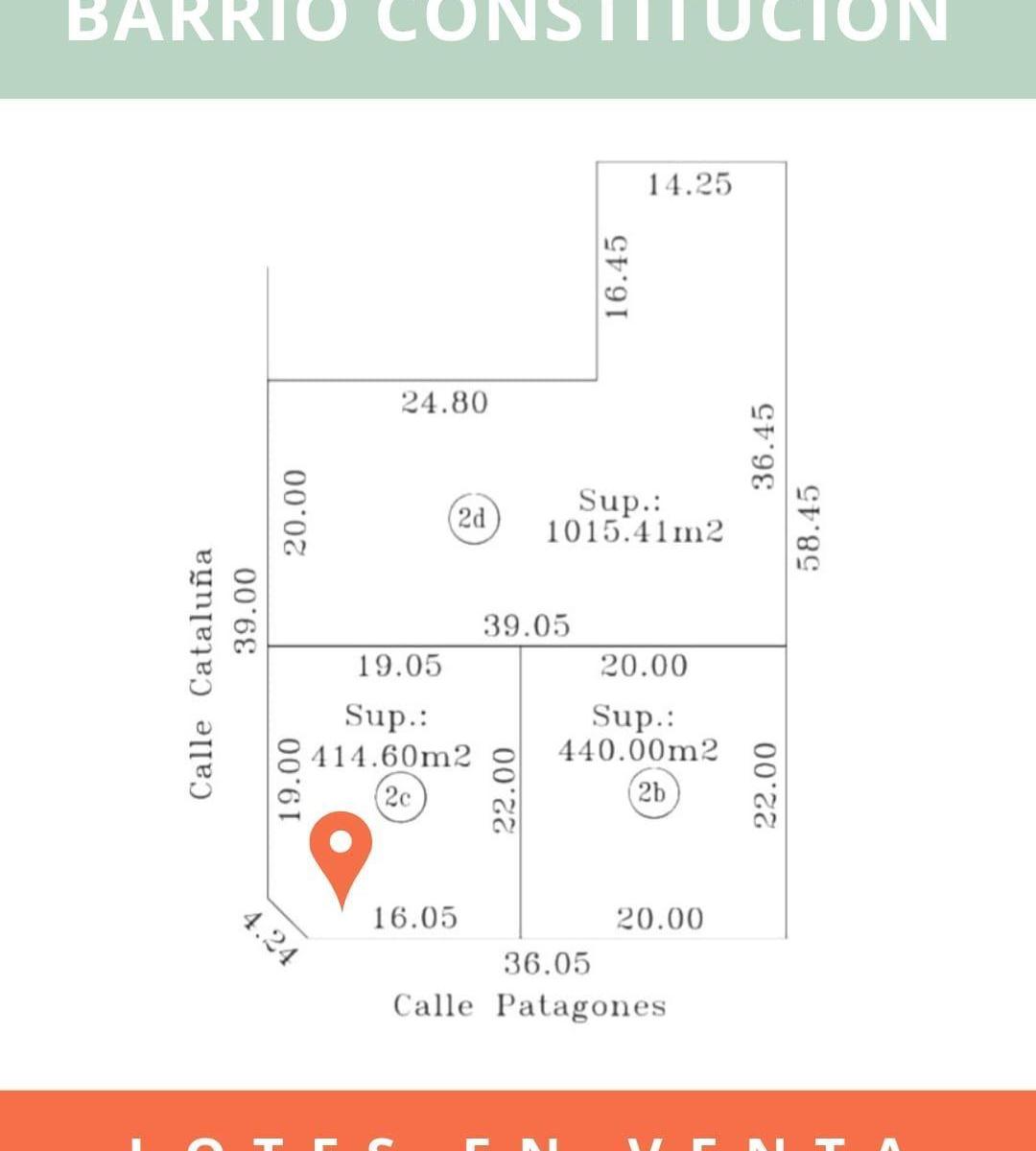 Venta lote de terreno 414m² en barrio Constitución