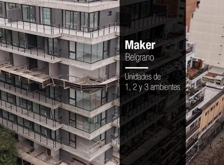 Desarrollo vertical · Maker Belgrano + en Construcción | Unidades de 1, 2 y 3 Ambientes